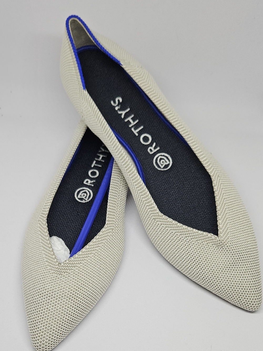 Rothy's Women's Pointed Knit Ballet Flat in Cream NEVER WORN.